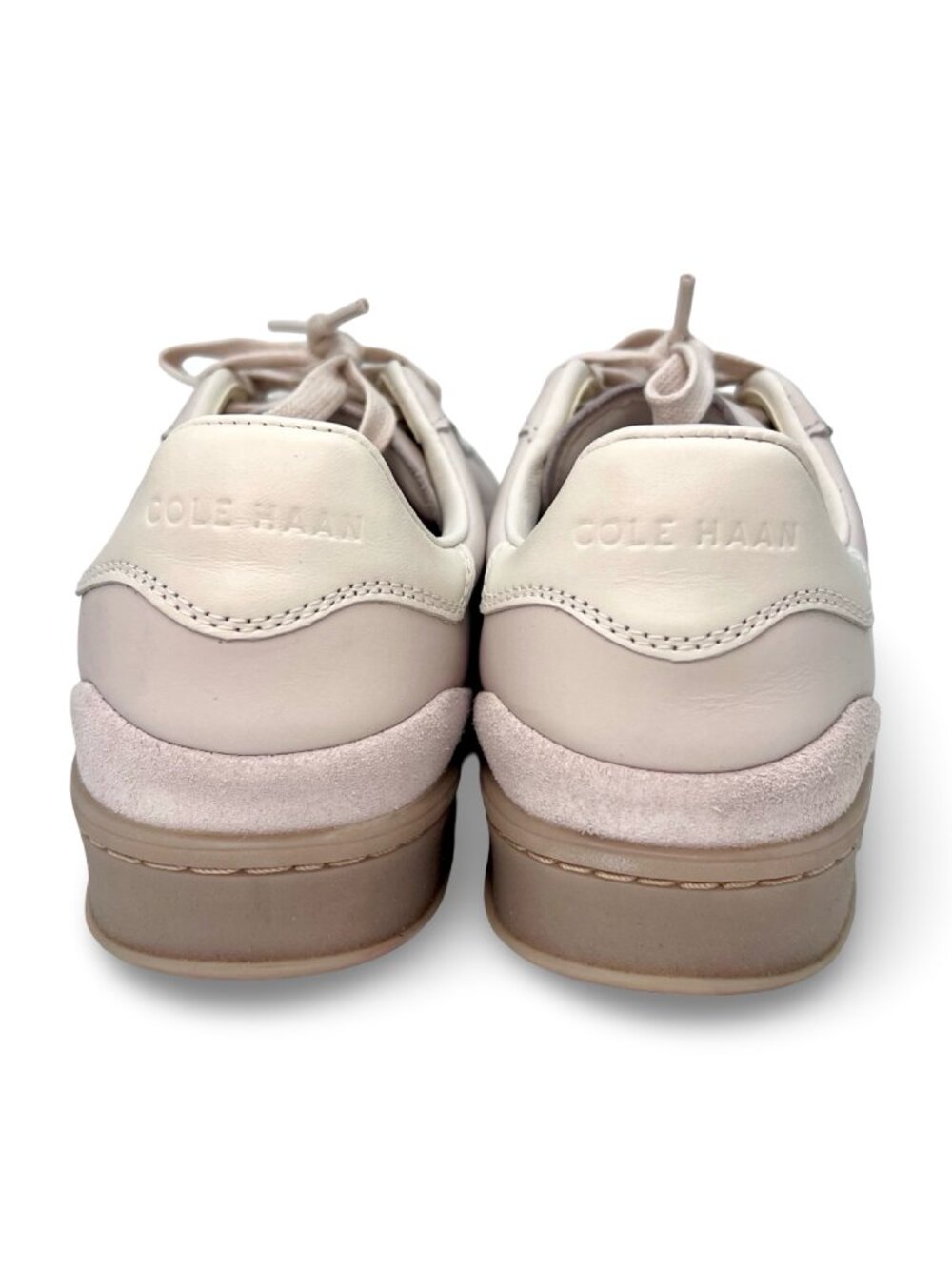 Cole Haan GrandSeries Leather Suede Sneakers Beige Gray Low Top Size 8 - Picture 9 of 11